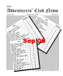 September 2006 Adventurers Club News Cover